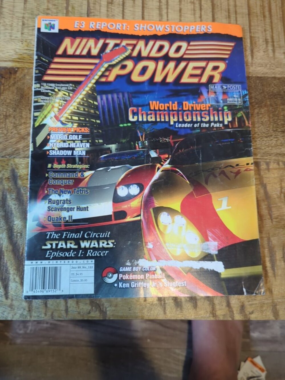Nintendo Power Volume 122 july 1999 World Driver Championship Magazine w/ Poster